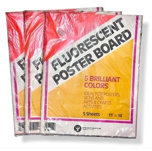 HYGLOSS PRODUCTS. INC Fluorescent Poster Board Pack, Set of 3 Packs VINTAGE